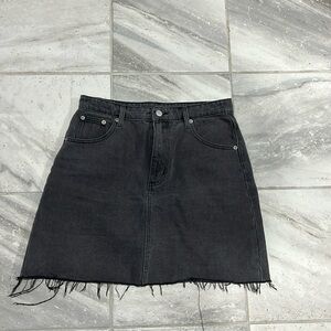 Showpo Dark Grey Denim Mini Skirt